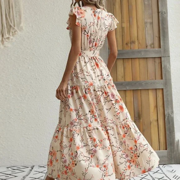 Multicolor boho floral  Womens Dress - Picture 5 of 5